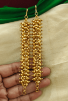 Golden balls ear chain