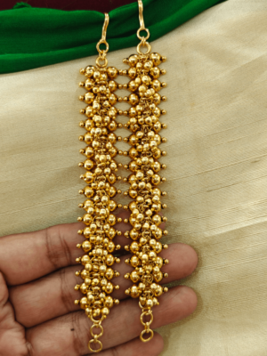 Golden balls ear chain