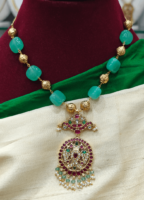 Gandaberunda pendant flat beads mala