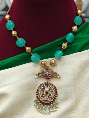 Gandaberunda pendant flat beads mala