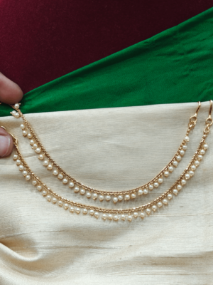 single line pearls ear chain