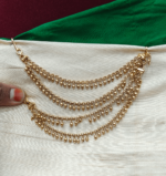 Double line antique balls ear chain