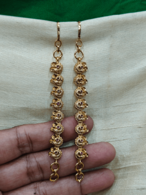 peacock flower ear chain