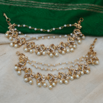 Pecock antique pearl ear chain