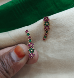 Flower mini earcuff(ruby,green)