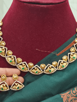 Pecock jadau necklace(green)