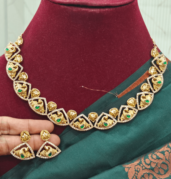 Pecock jadau necklace(green)