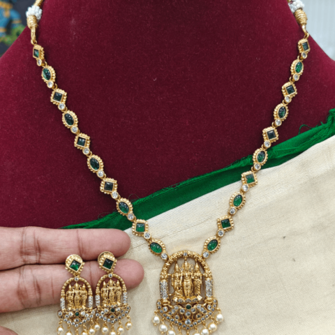 Ram parivar necklace(green)