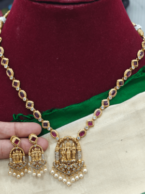 Ram parivar necklace(ruby)