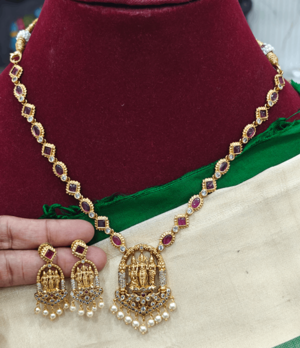 Ram parivar necklace(ruby)