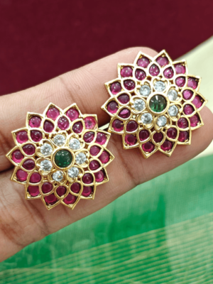 Multi color flower stud