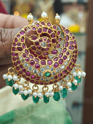 Half moon peacock hair accessory