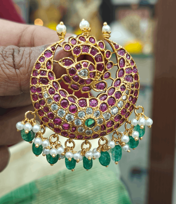 Half moon peacock hair accessory