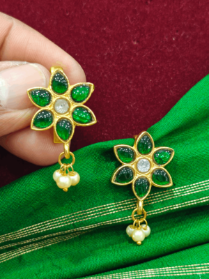 Flower design jadau stone bugadi