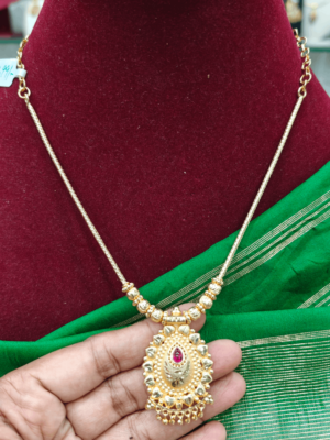 Ruby stone oval pendant design 3