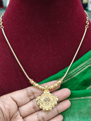 Bell necklace gold polish