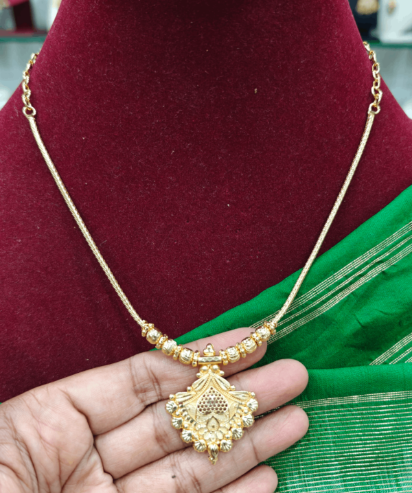 Bell necklace gold polish