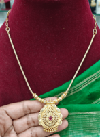 Ruby stone oval pendant