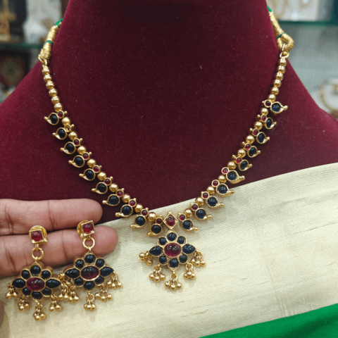 2in1 necklace(blue,red)