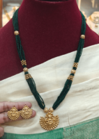 Lakshmi green beads necklace