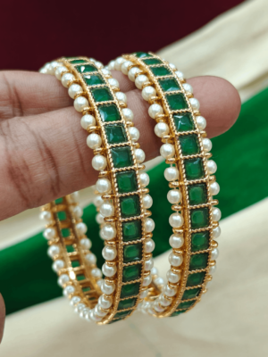 green with pearl bangle