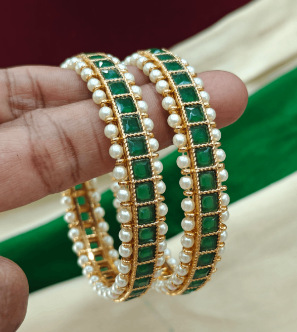 green with pearl bangle