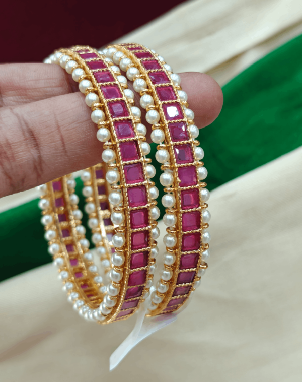 Ruby with pearl bangle