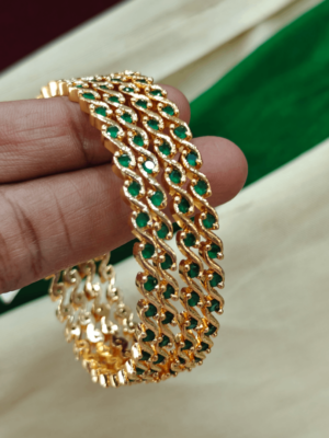 Harshi green stone banles(set of 4)