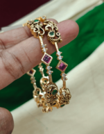 Multicolor peacock kambi bangles