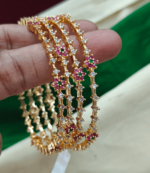 Flower cut bangles set of four