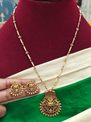 Lakshmi pendant with gunguru chain