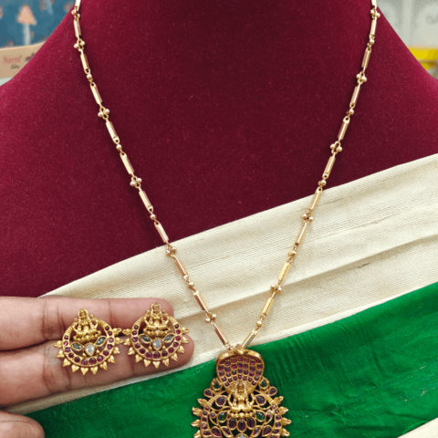 Lakshmi pendant with gunguru chain