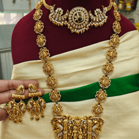 Ramparivar haram with kundan chocker set
