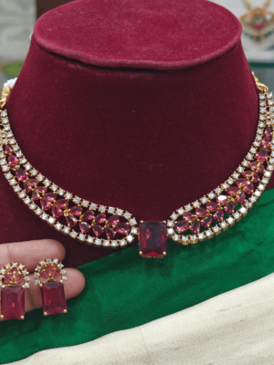 Gem stone (AD)chocker set(ruby)