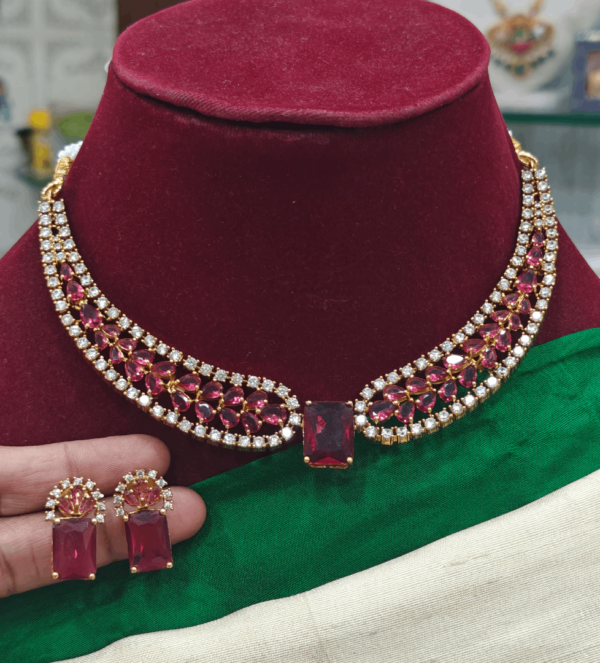 Gem stone (AD)chocker set(ruby)