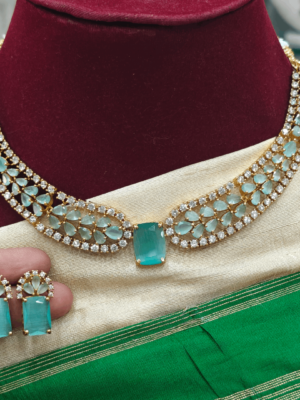 Gem stone (AD)choker set(mint green)