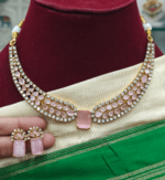 Gem stone (AD)choker set(pink)