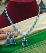 Solitaire victorian(copper sulphate blue) necklace