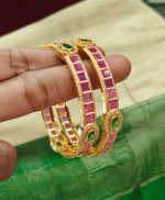 Cube partten bangles(ruby,green)