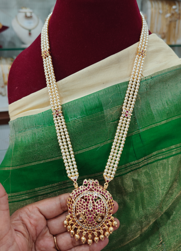 Impon pearl chain gandaberuna pendant design 2(ruby)