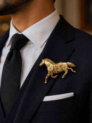 Running horse mens brooch Pre order