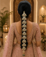 Bridal Kundan hair accessories(green,kundan)