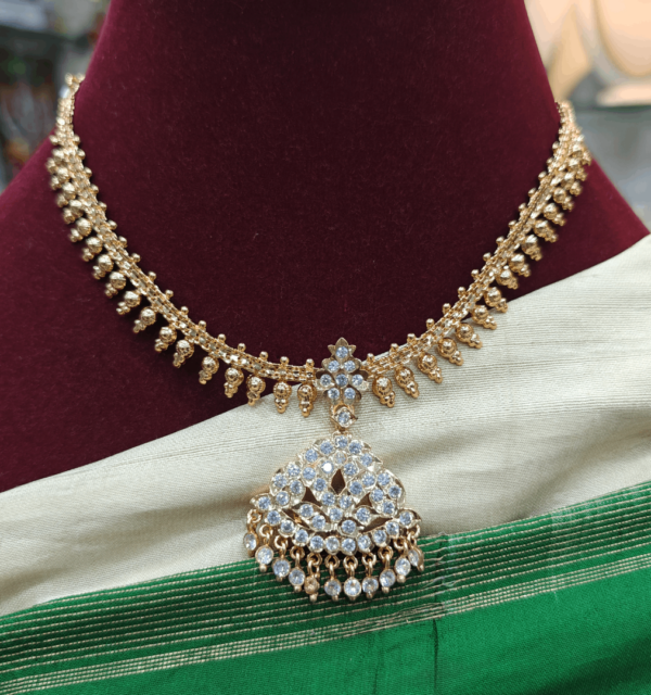 Attigai necklace  with the pendant mullu  design