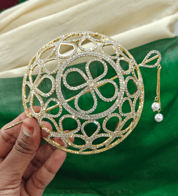 Rose gold polish hair bun cage (big)