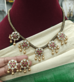 Kundan flower black rope necklace