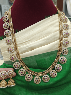 Chakra flower kundan haaram(ruby ,kundan)
