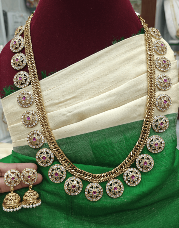 Chakra flower kundan haaram(ruby ,kundan)