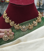 Flute krishna peacock necklace