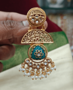 Kundan flower hair accessory