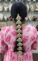 Bridal Kundan hair accessories(green,kundan)